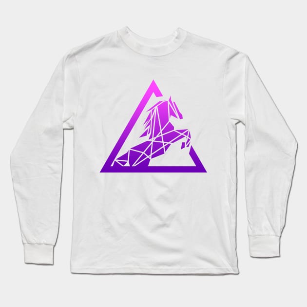 Triangle Horse Symbol Long Sleeve T-Shirt by Drop23